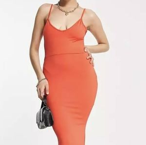 Public Desire fishtail maxi dress coral women's 2